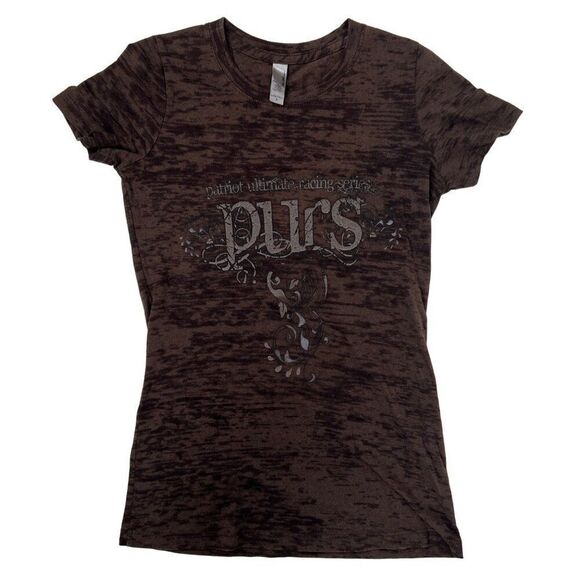 Vintage Y2K Brown Indie Fairy Grunge Short Sleeve Fitted Graphic T-Shirt / S - Picture 1 of 6